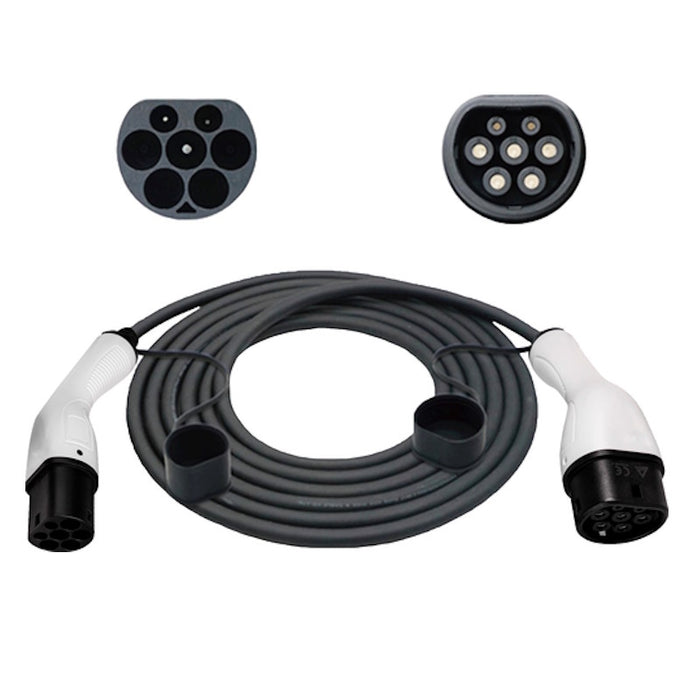 SINOX EV Charging Cable, Type 2 -Type 2 16A 3 Phase, 5m - Black