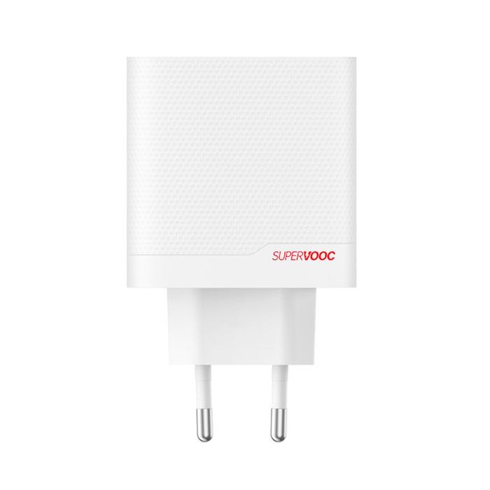 OnePlus SUPERVOOC 80W Dual Ports USB-A + USB-C Power Adapter – White