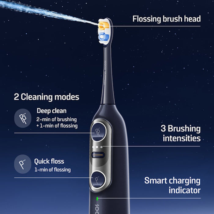 Soocas NEOS II 2-in-1 Toothbrush with Water Flosser -2 brushes- Dark Blue