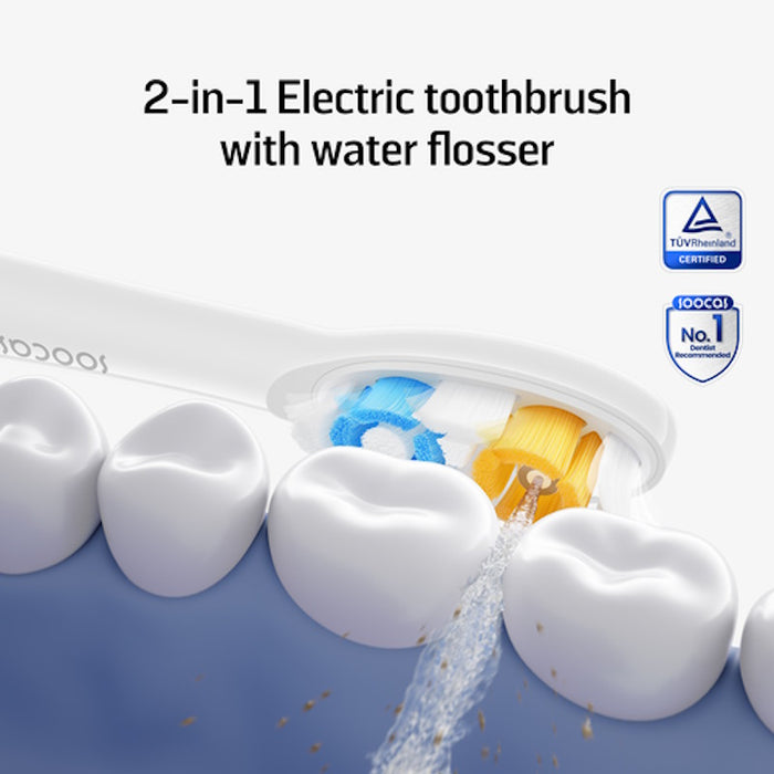 Soocas NEOS II 2-in-1 Toothbrush with Water Flosser -2 brushes- White